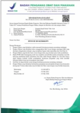 BPOM Certificate